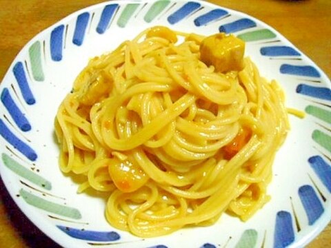 残りカレーで　カレースパゲティ♪